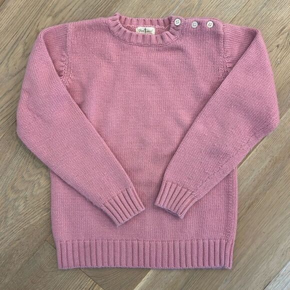 Olive Juice Pink Sweater with Button Detail on Left Shoulder (Large) - Picture 1 of 4